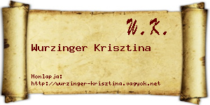Wurzinger Krisztina névjegykártya
